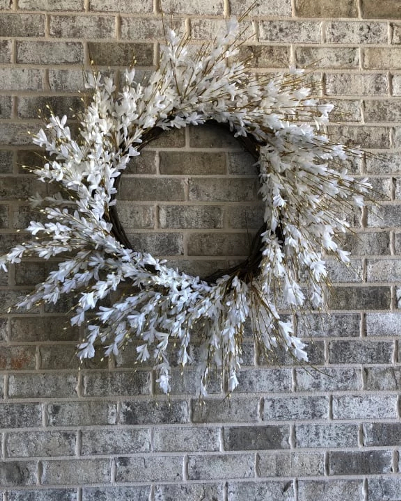 23 White Forsythia Wreath by Bloom Room