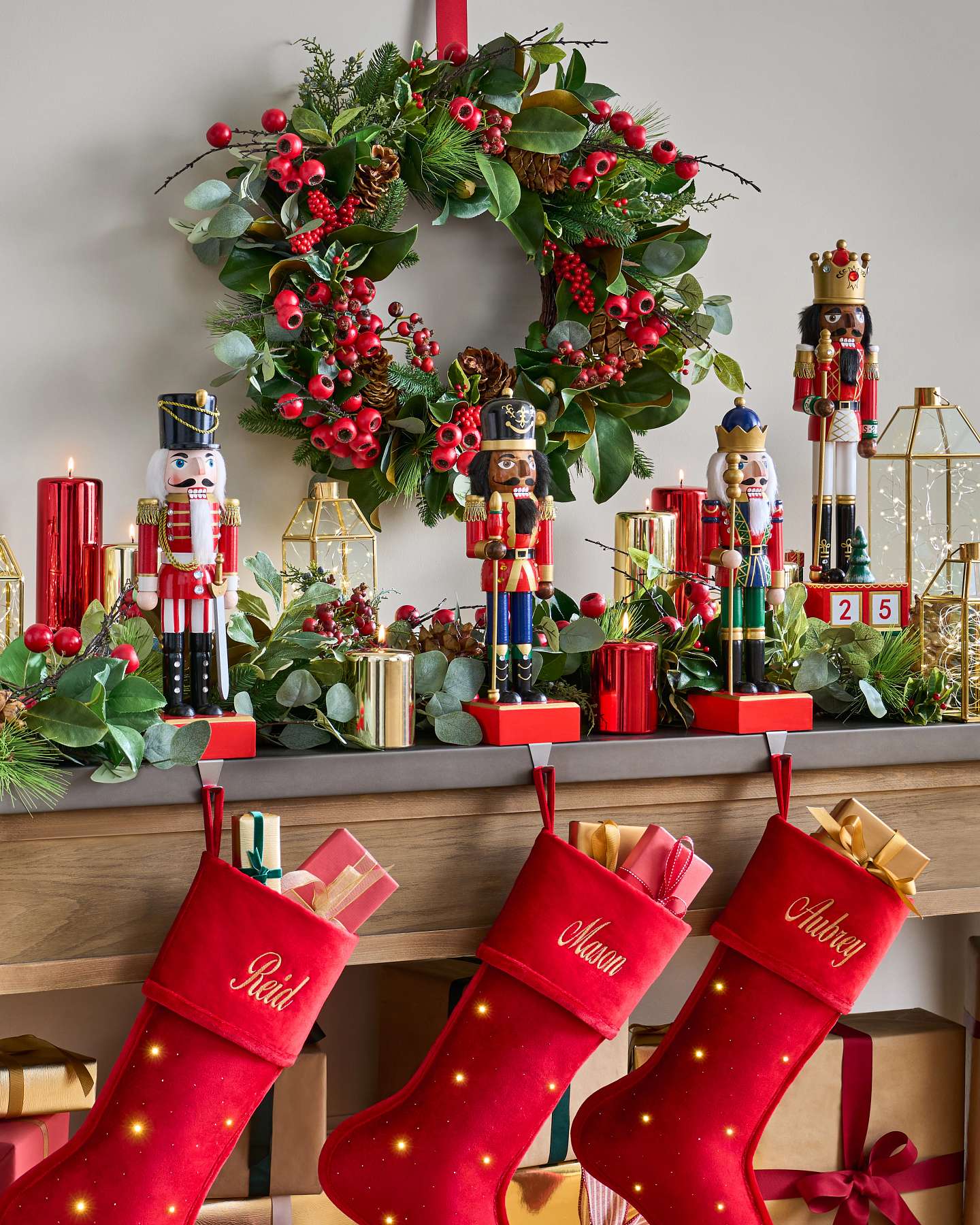 Balsam Hill Royal Nutcracker Christmas Stocking Holder Lifestyle Display