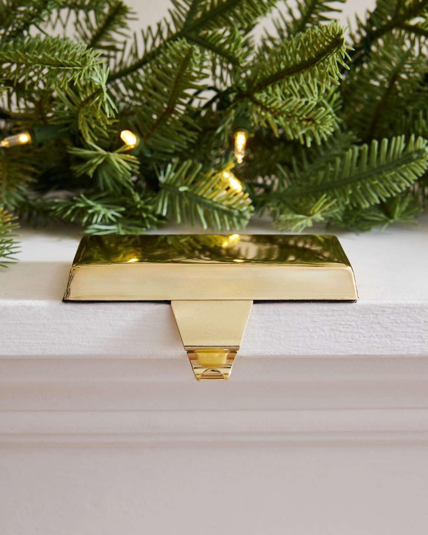 Gold Flat Top Stocking Holders, Set of 2