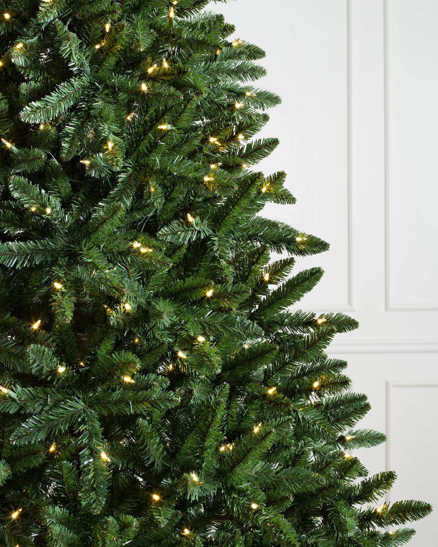 Balsam Hill Classic Evergreen Spruce LED Artificial Christmas Tree Closeup