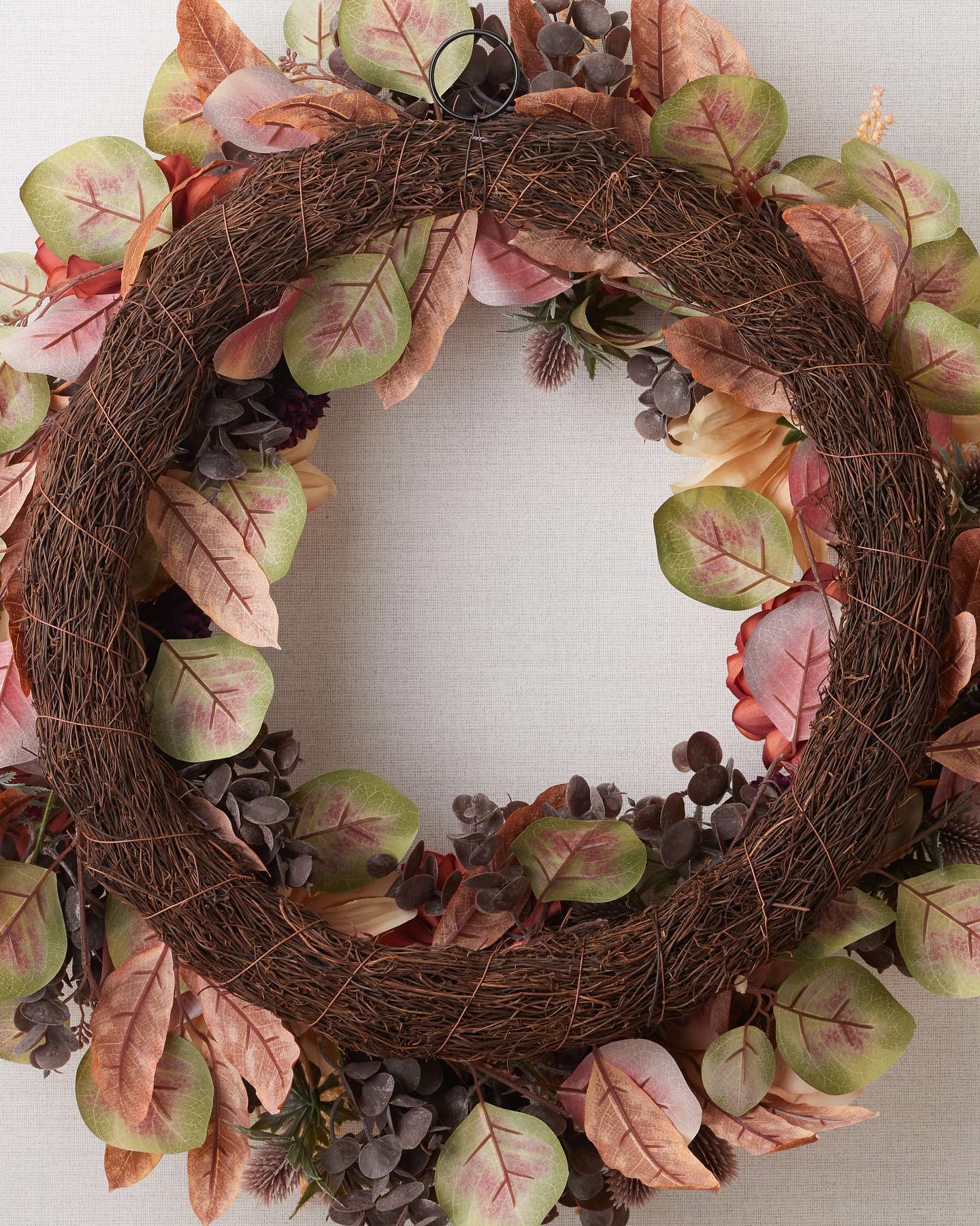 Balsam Hill 26-Inch Sunset Harvest Blooms Wreath Closeup Detail