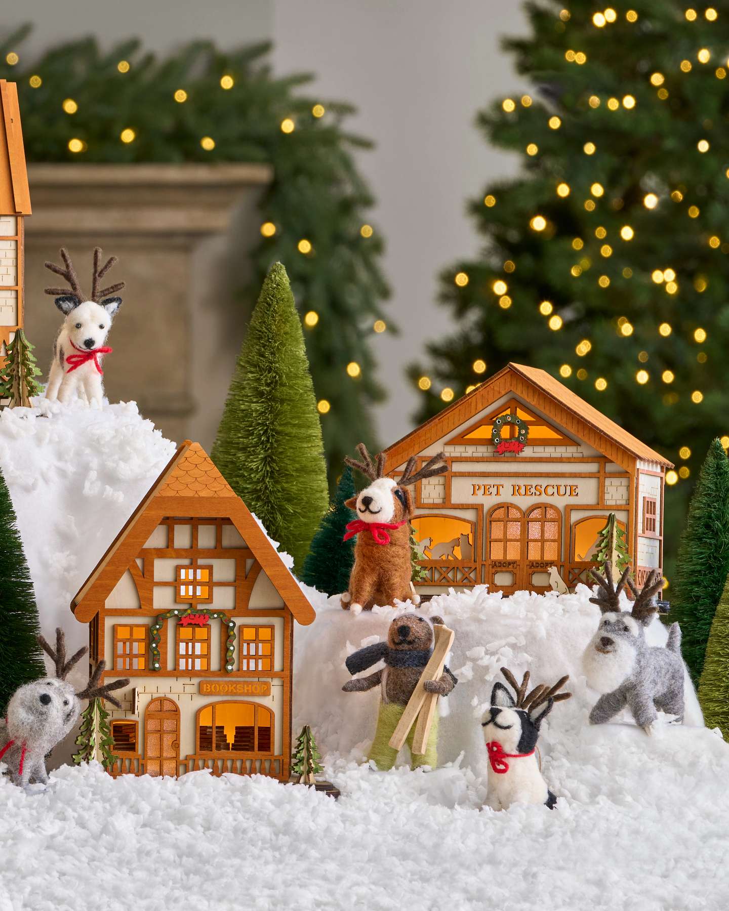 Balsam Hill Alpine Adventure Artificial Christmas Ornament Set in a Cosy Holiday Setting