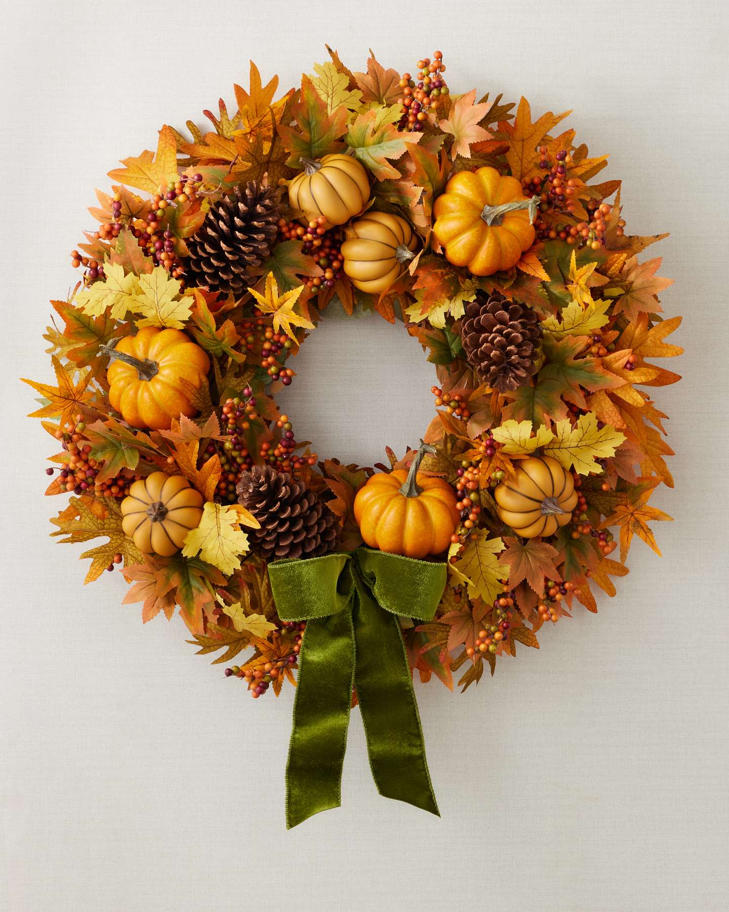 Balsam Hill Golden Harvest Artificial Fall Wreath Full View