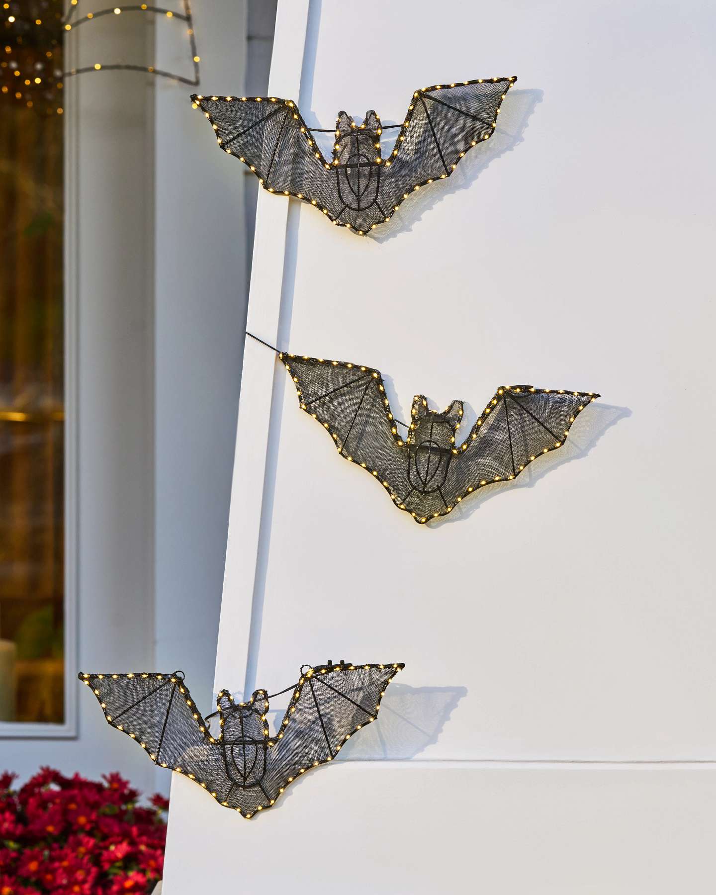 Balsam Hill Outdoor Bat LED Halloween Lights Close-Up