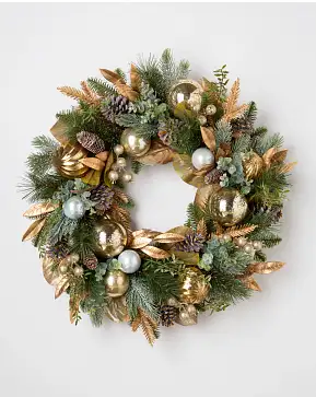 Couronne Forêt de Noël, or Couronne Forêt de Noël, or