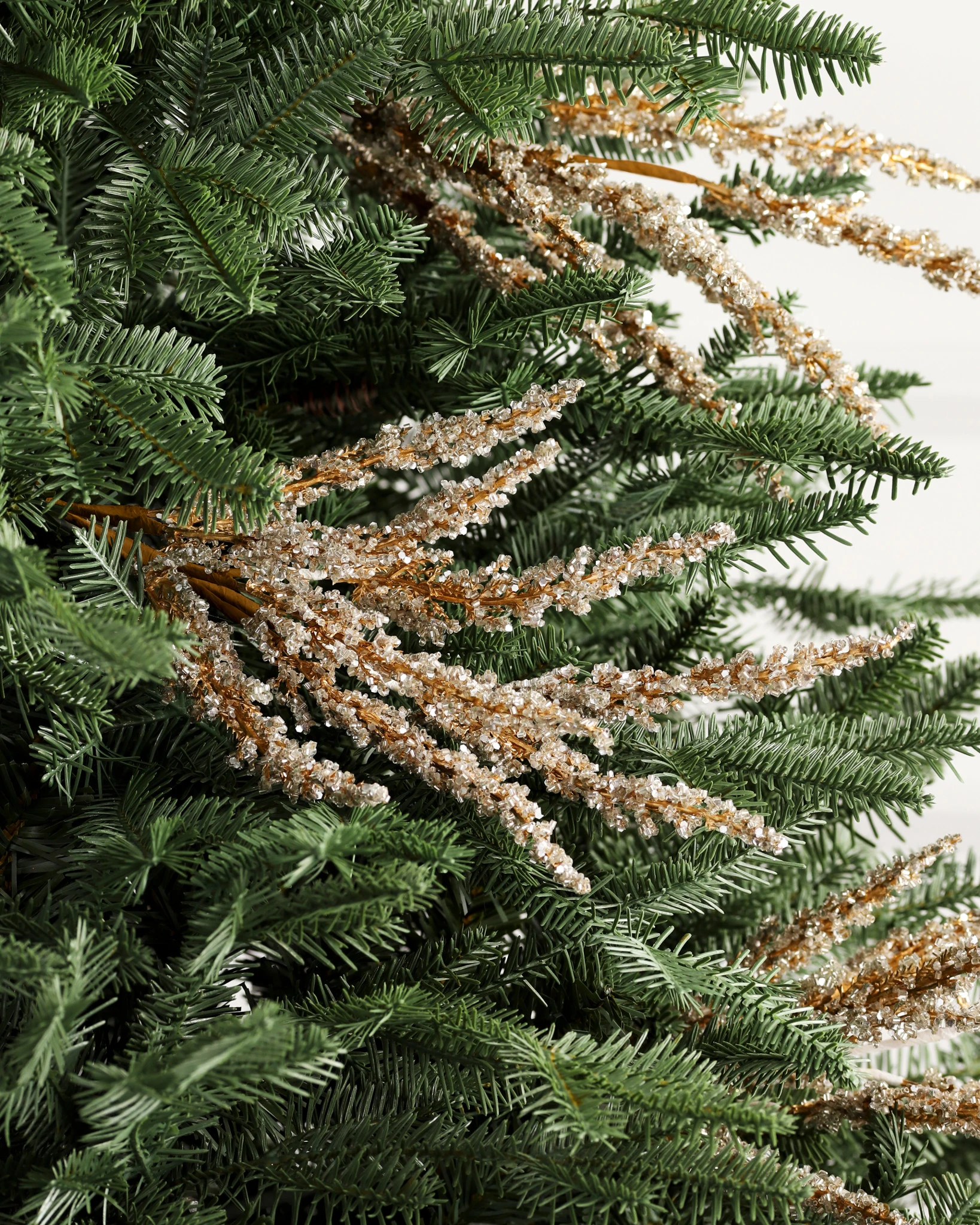Gold Metallic Plume Christmas Tree Picks | Balsam Hill