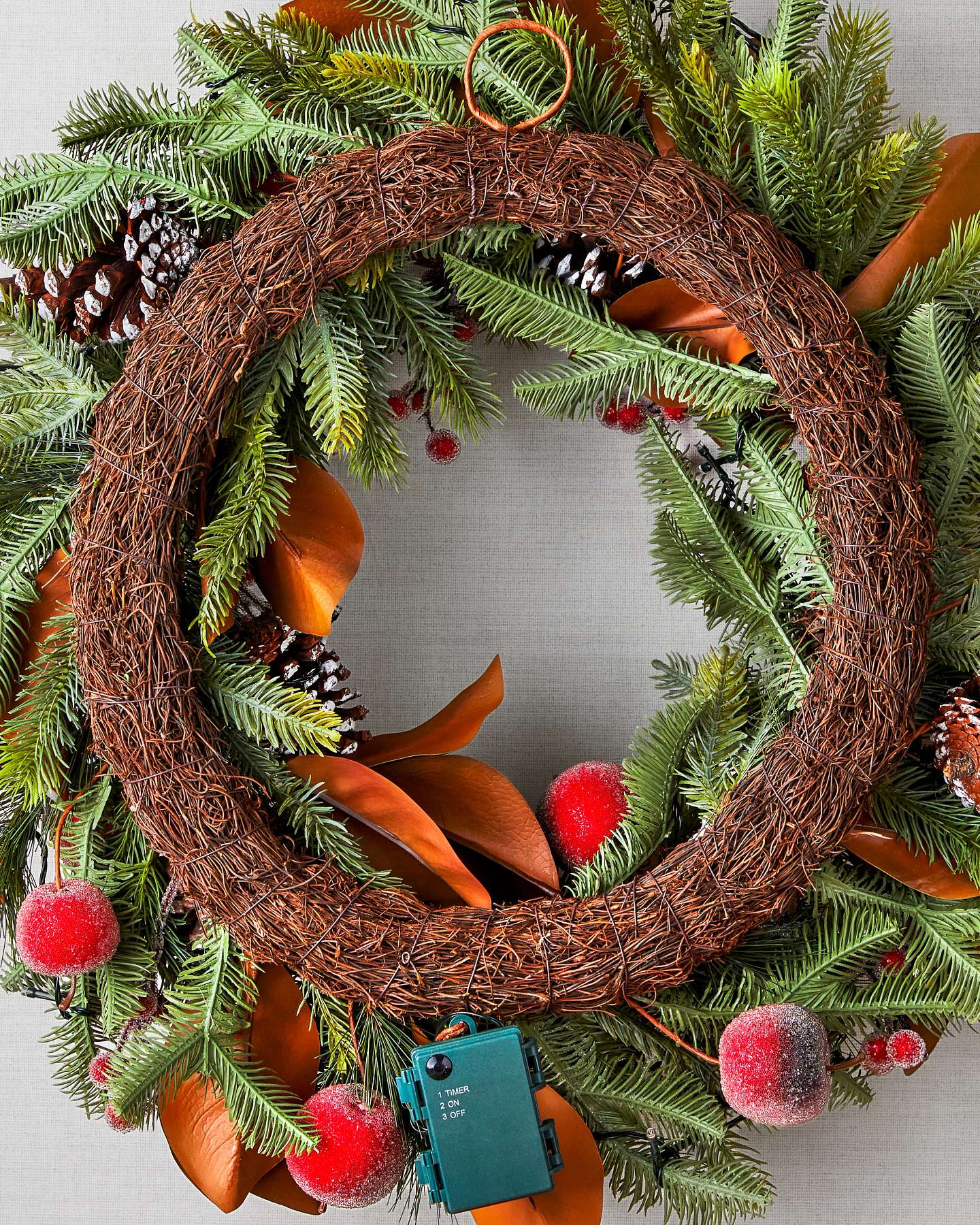 Balsam Hill Holiday Sugared Apple Harvest Wreath Closeup