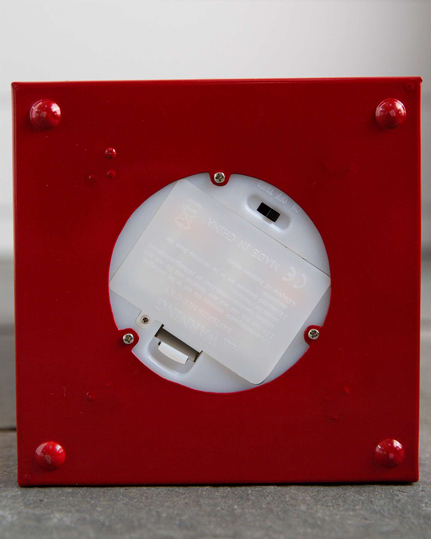 Balsam Hill Lantern with Lighted Ornaments Battery Compartment Close-Up