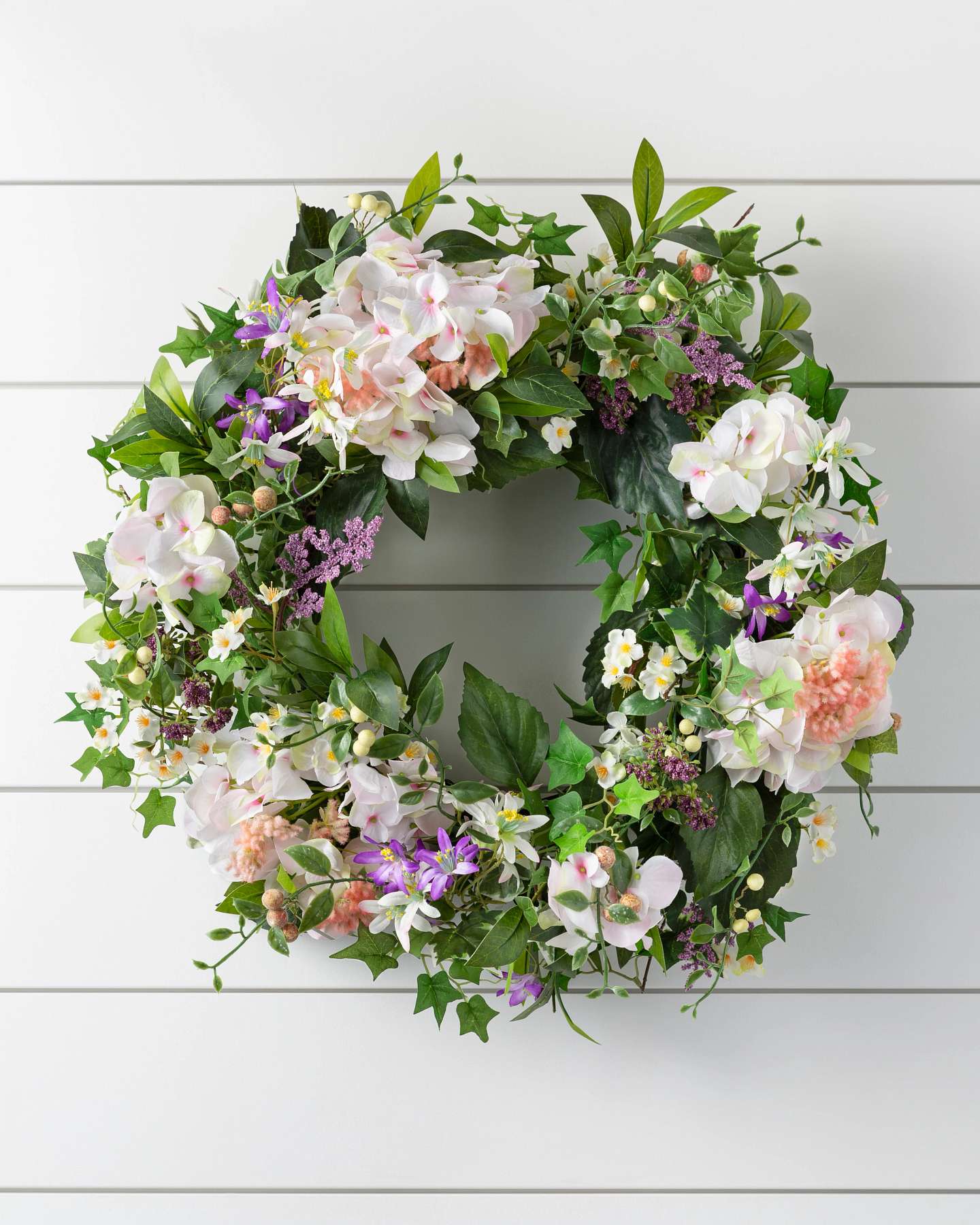 Balsam Hill Outdoor Enchanted Garden Wreath 24-Inch Front View