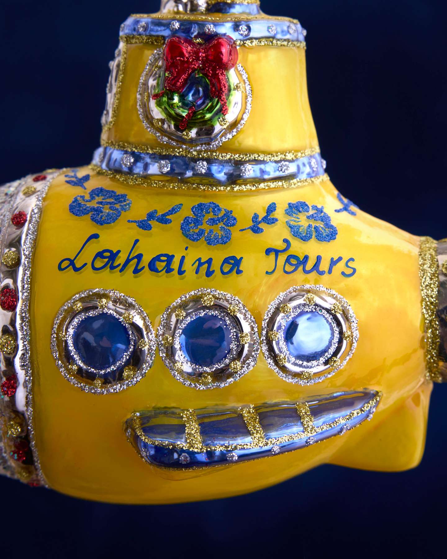 Balsam Hill Studio Santa's Yellow Maui Submarine Ornament