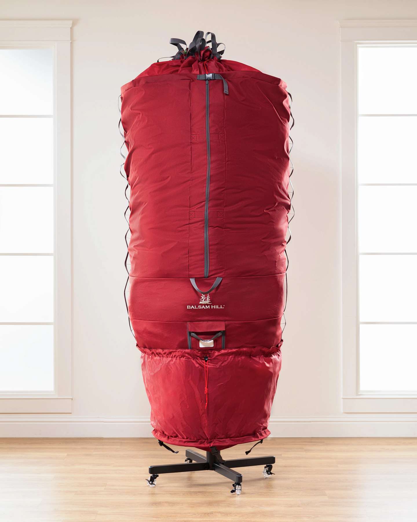 Balsam Hill Extra Large Rolling Christmas Tree Storage Bag with Durable Handles