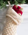 Ivory Chunky Knit Christmas Stocking by Balsam Hill Closeup 10