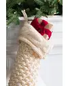 Ivory Chunky Knit Christmas Stocking by Balsam Hill Closeup 10