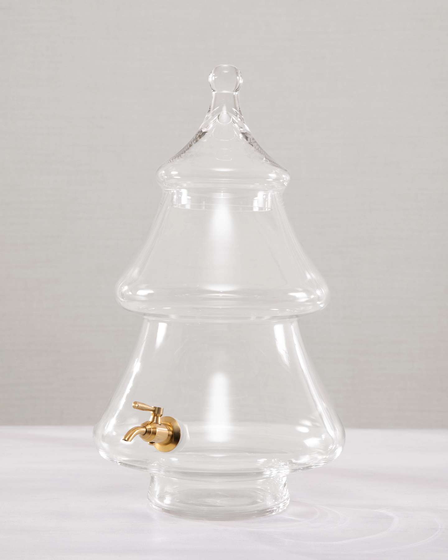 Balsam Hill Tannenbaum Glass Drink Dispenser Close-Up Highlighting Glass Detail