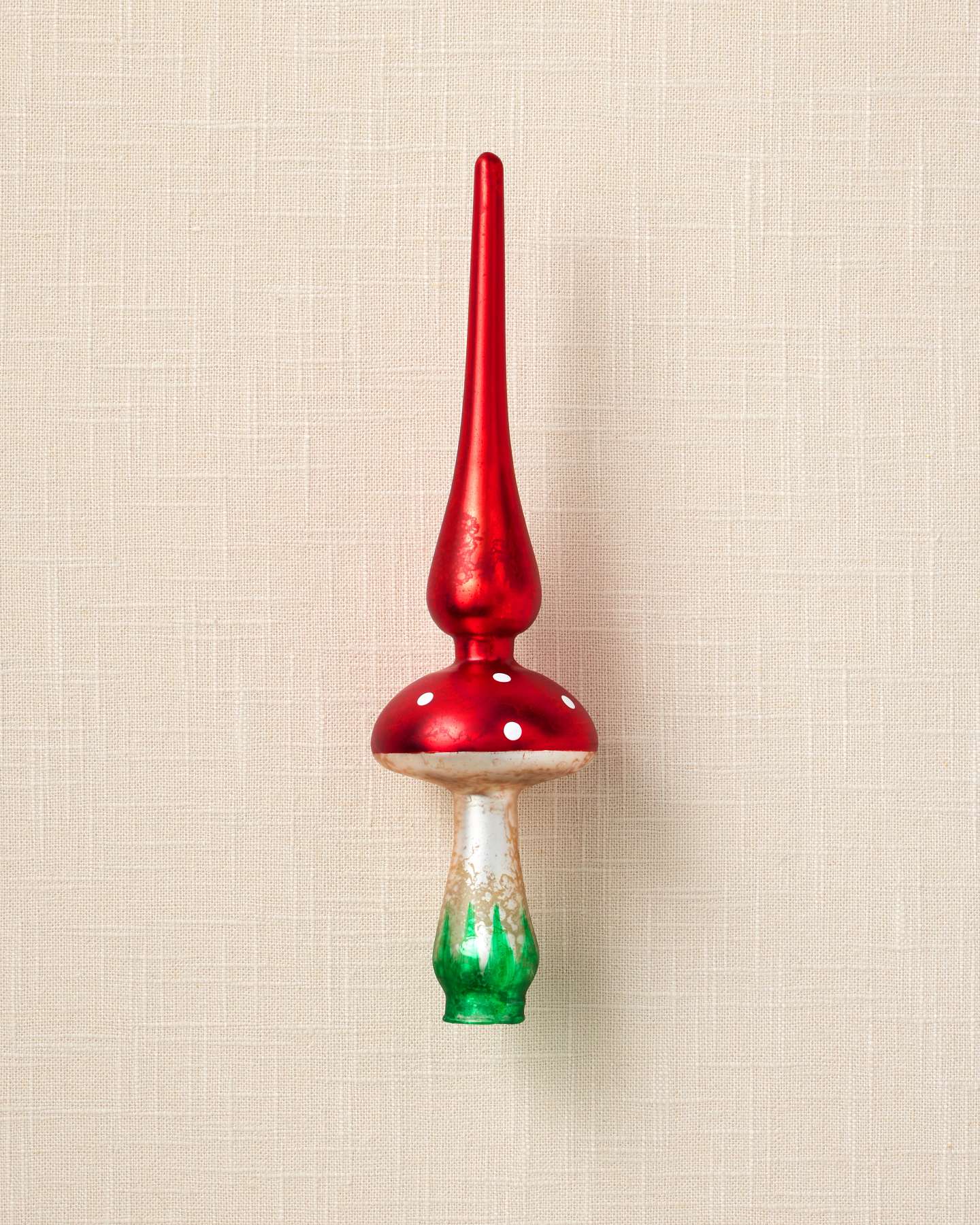 9" Mini Red Woodland Mushroom Tree Topper