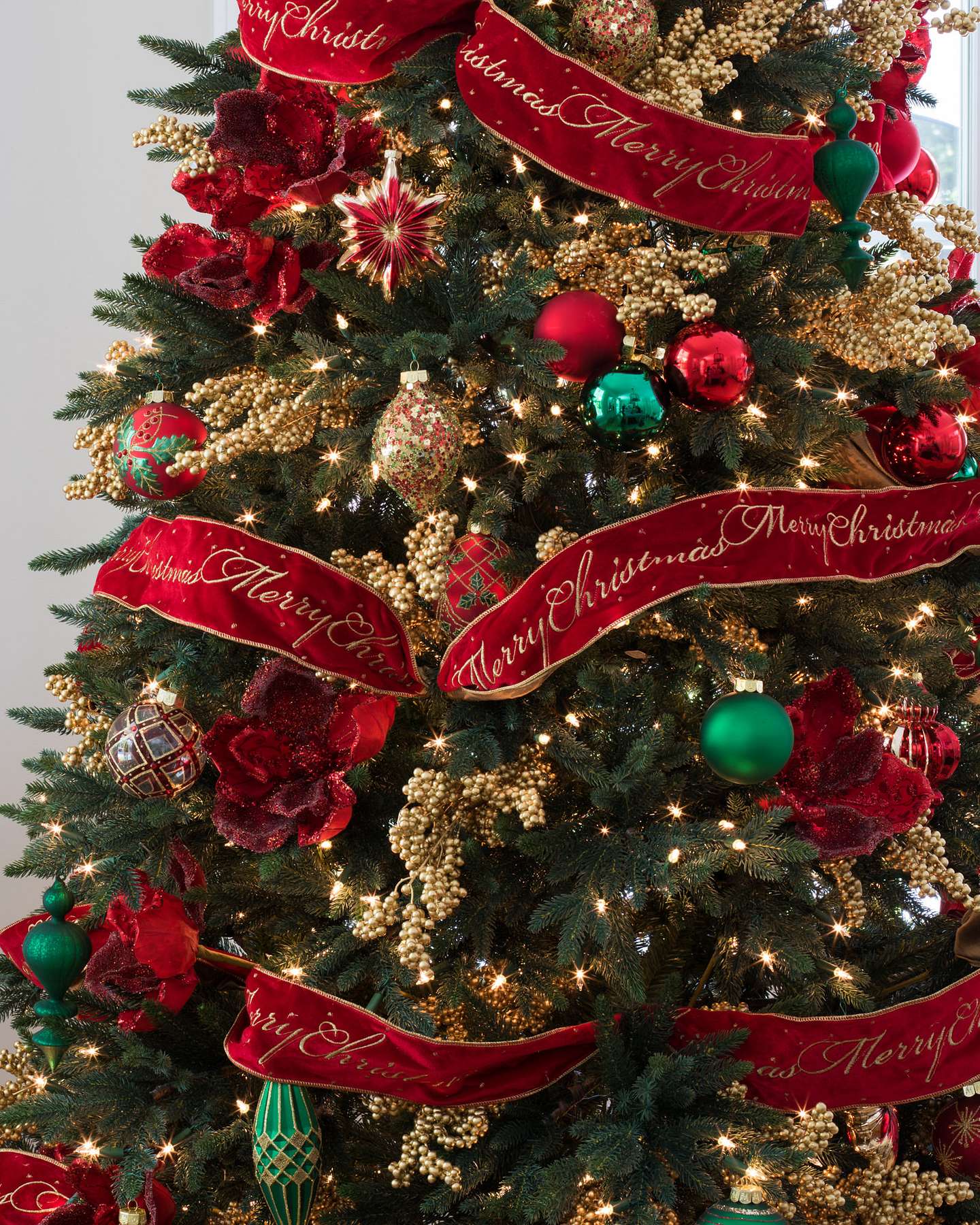 Balsam Hill Christmas Cheer Christmas Ornament Set in a Festive Setting