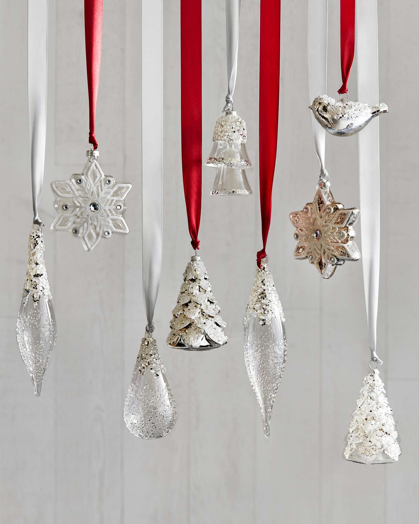 Balsam Hill Nordic Frost Christmas Ornament Set Lifestyle Moment