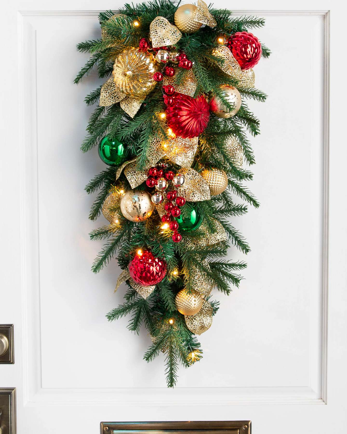 Balsam Hill Outdoor Merry and Bright Artificial Christmas Swag LED Holiday Accent