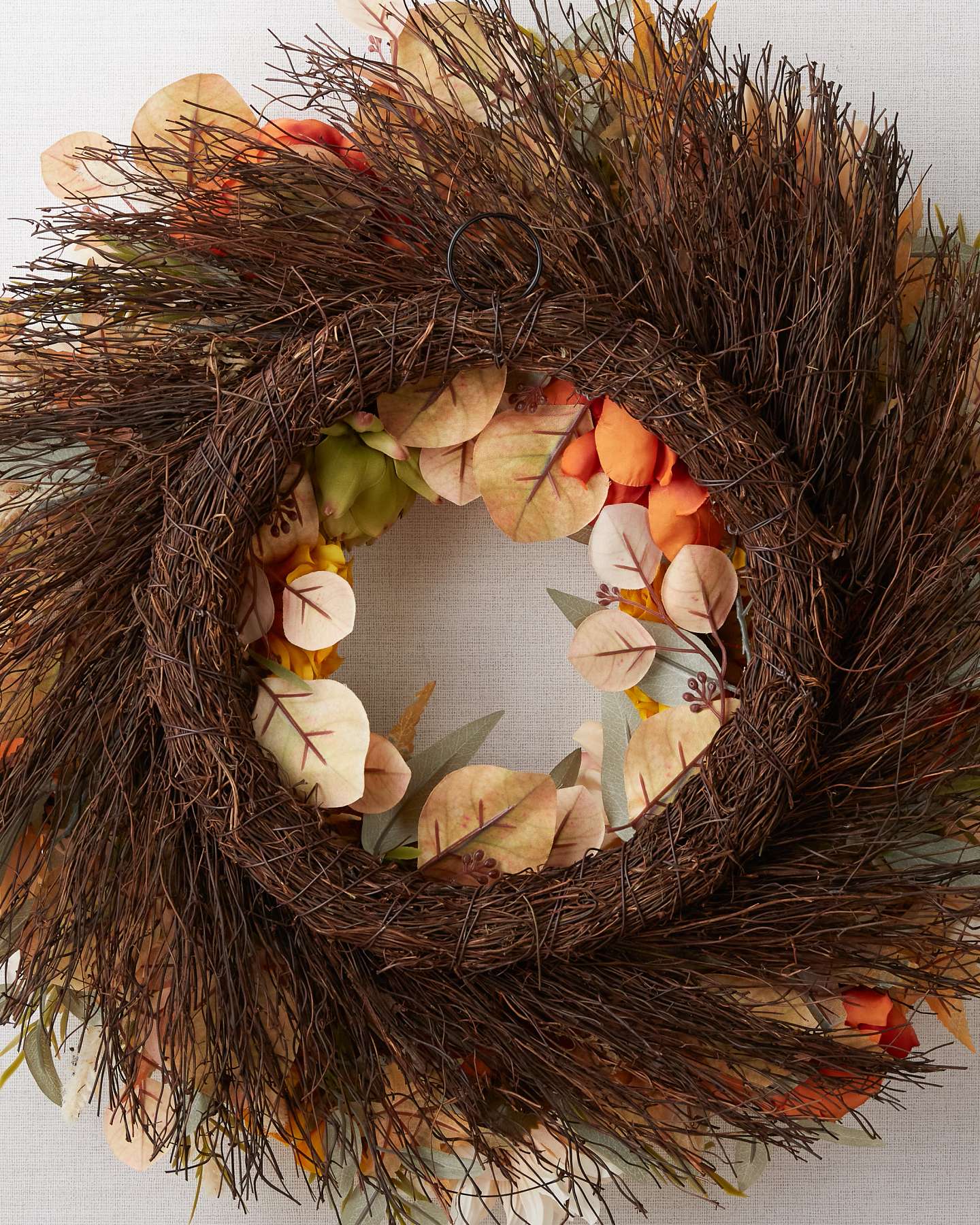 Balsam Hill Autumn Sunrise Wreath 26-Inch Closeup with Fall Colors
