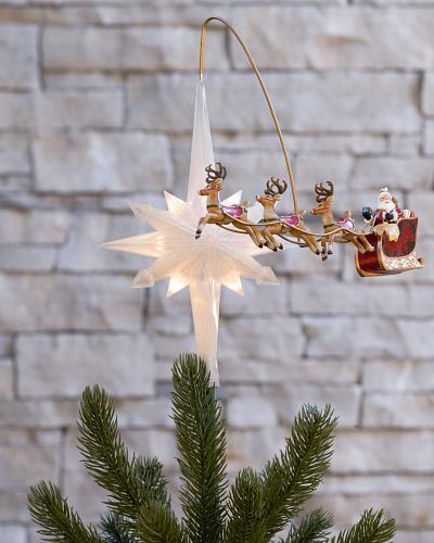 Santa's Sleigh Animated Tree Topper | Balsam Hill