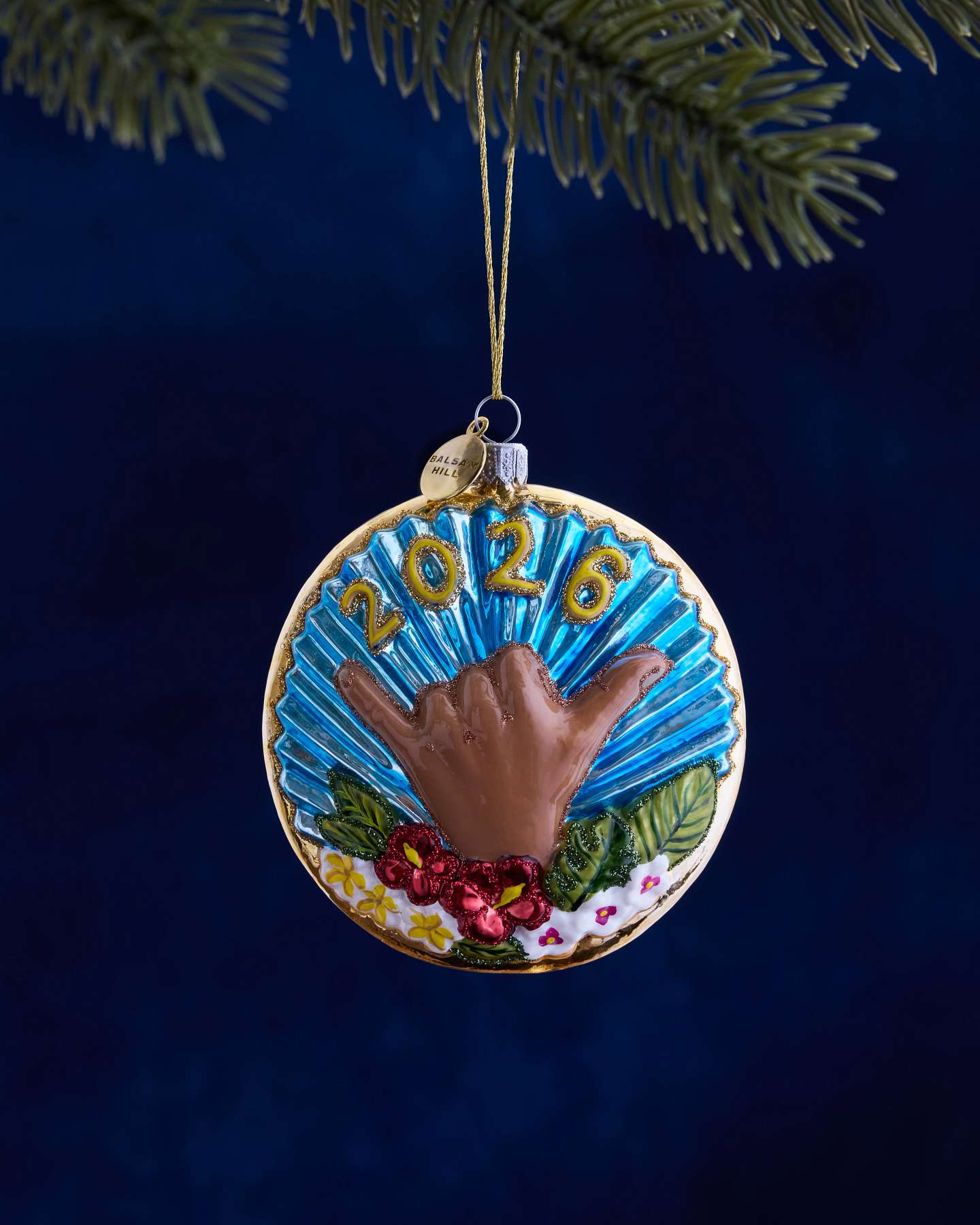 Balsam Hill Studio Mele Kalikimaka Shaka Ornament