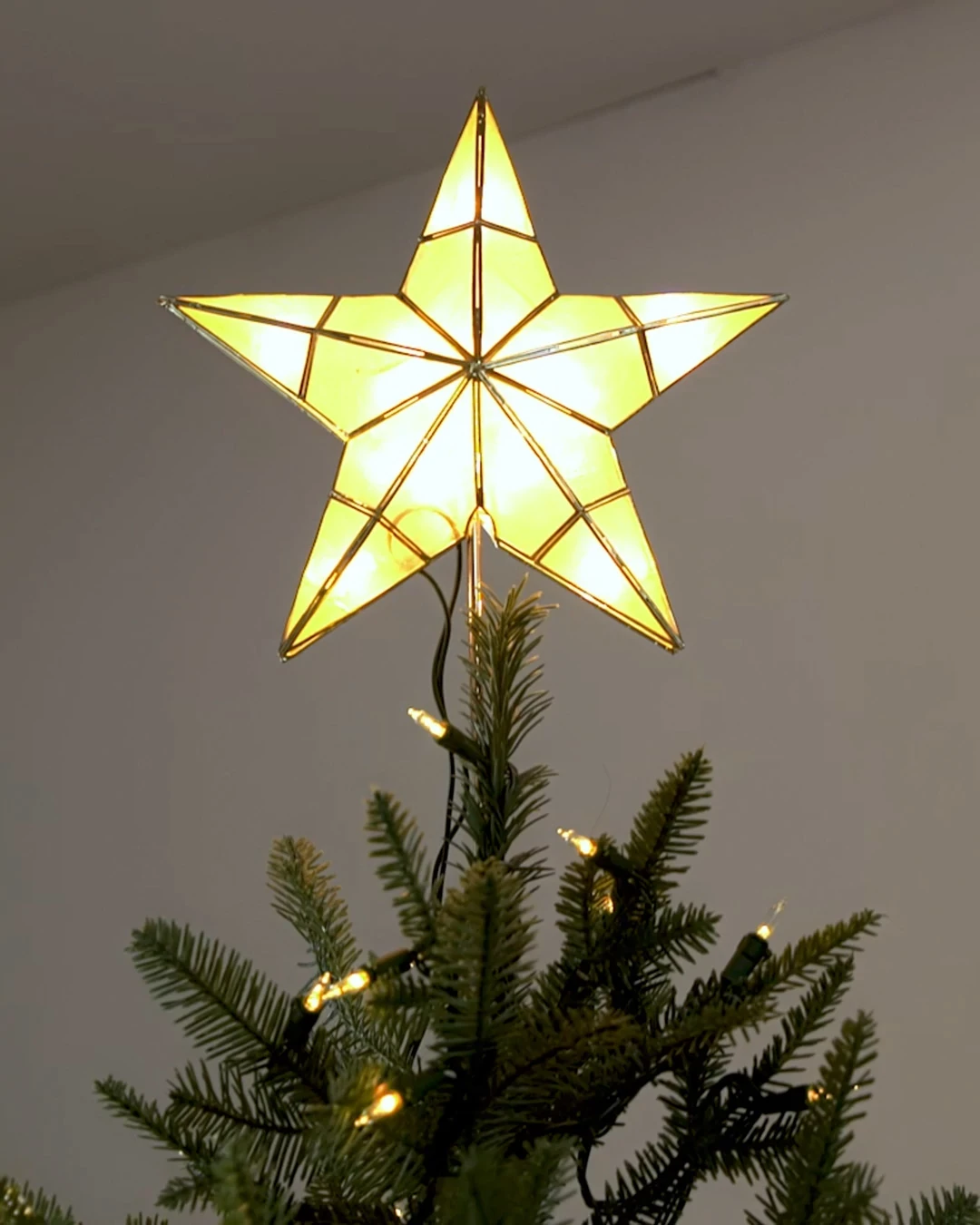 Lit Capiz Classic Star Christmas Tree Topper | Balsam Hill