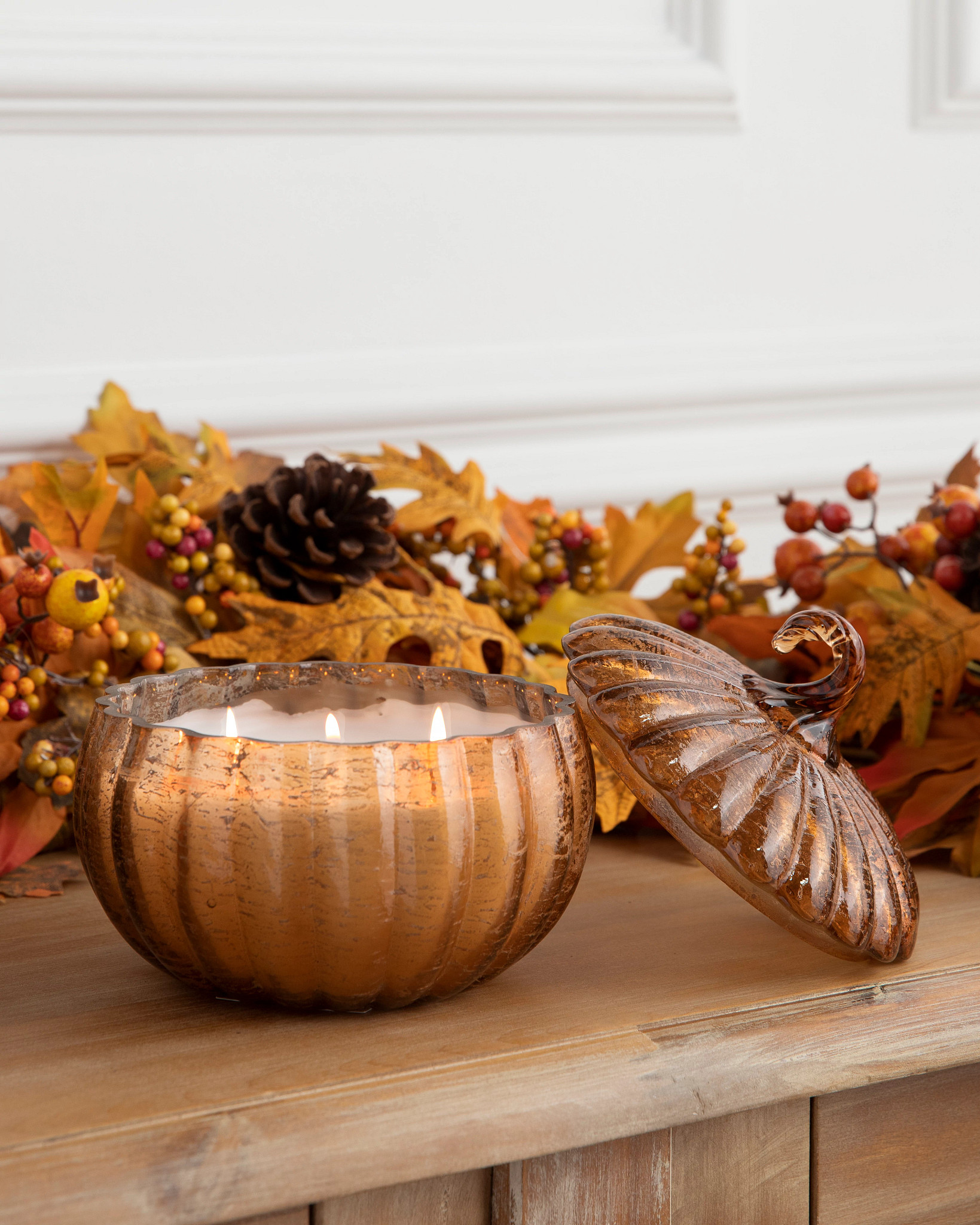 Glass Pumpkin Scented Candles and Holders Balsam Hill