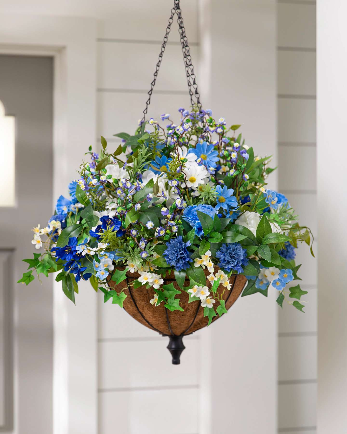 Balsam Hill Outdoor Seaside Cottage Artificial Spring Hanging Basket Elegant Design