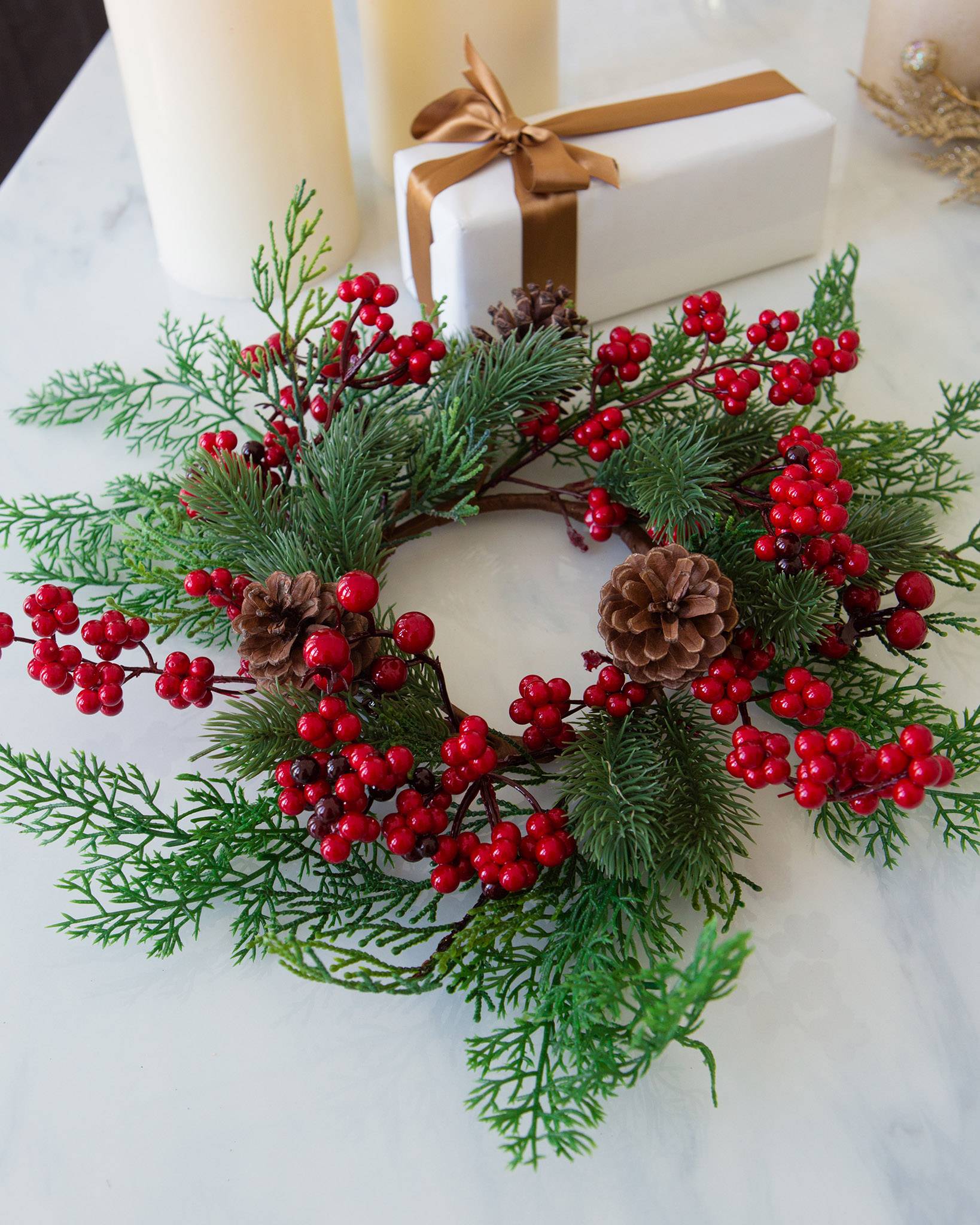 Soo's creaxions: making christmas decor with fresh foliage Christmas Candle Rings, Set of 3 | Balsam Hill UK