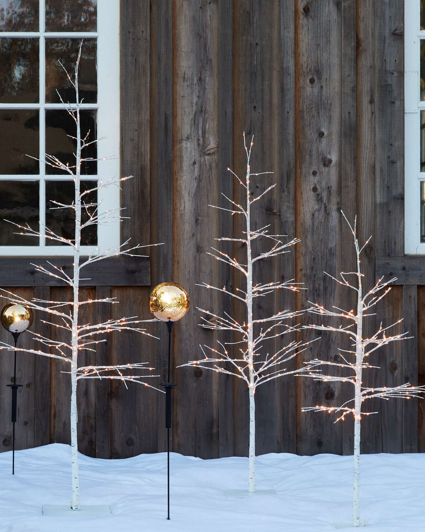 Balsam Hill Indoor Outdoor LED Winter Birch Christmas Tree Festive Home Decor