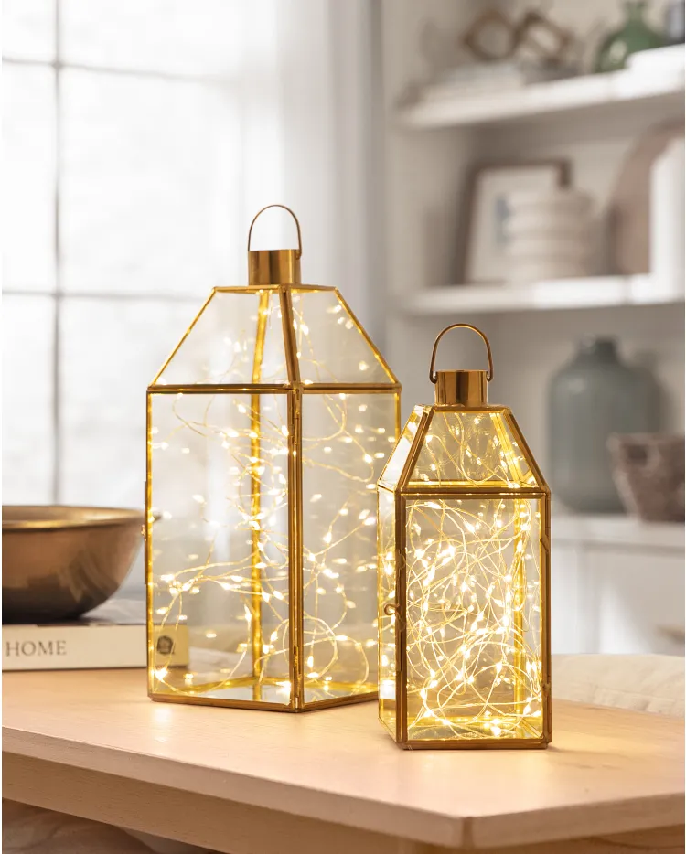 Brass Fairy Light Lanterns