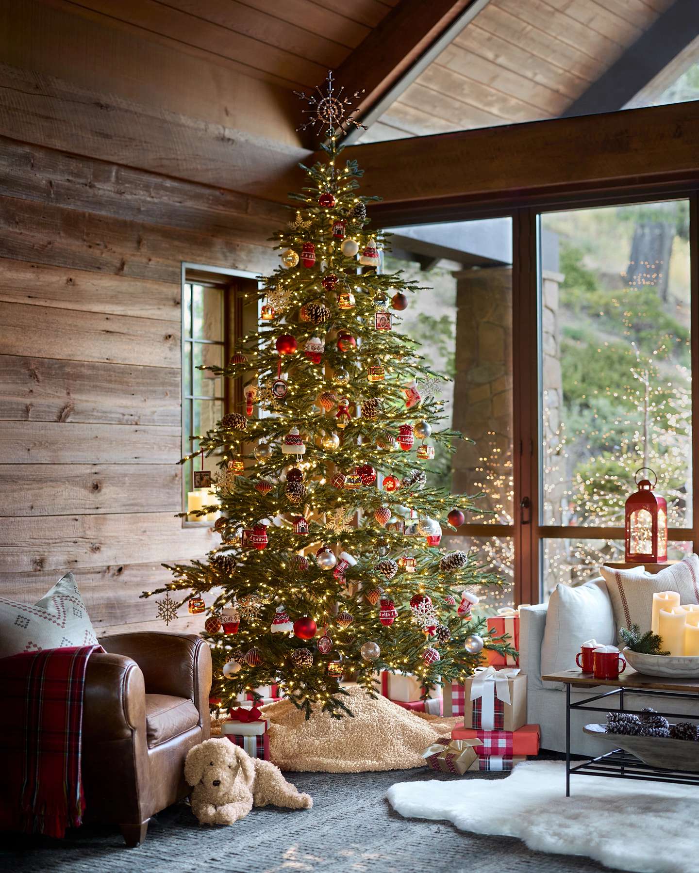 Balsam Hill Bio Aspen Silver Fir Artificial Christmas Tree Lifestyle Rustic Display