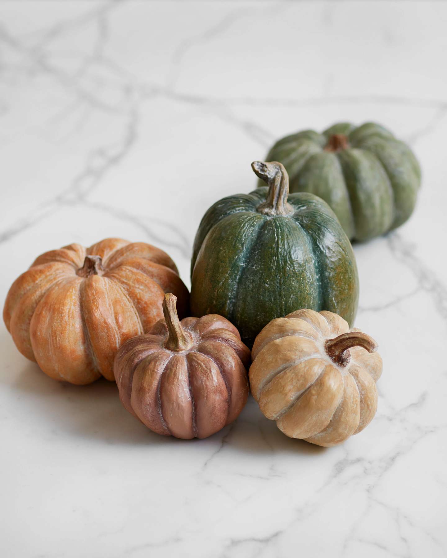Balsam Hill Tabletop Heirloom Pumpkins Styled on a Seasonal Dining Table