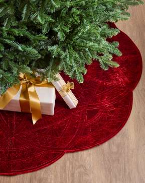 Burgundy Embossed Velvet Luxe Tree Skirt Burgundy Embossed Velvet Luxe Tree Skirt