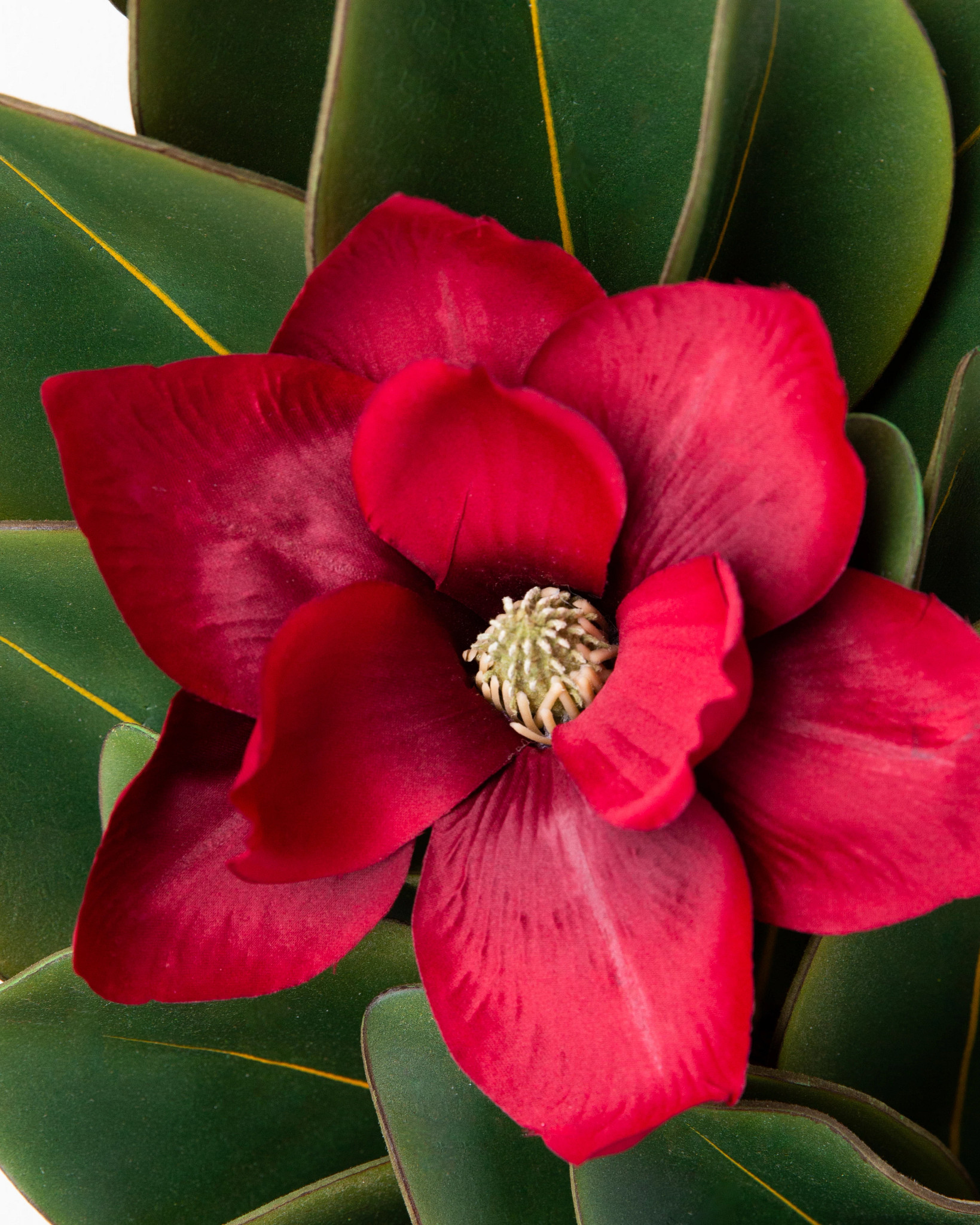 Red Magnolia Artificial Wreaths and Garlands Foliage