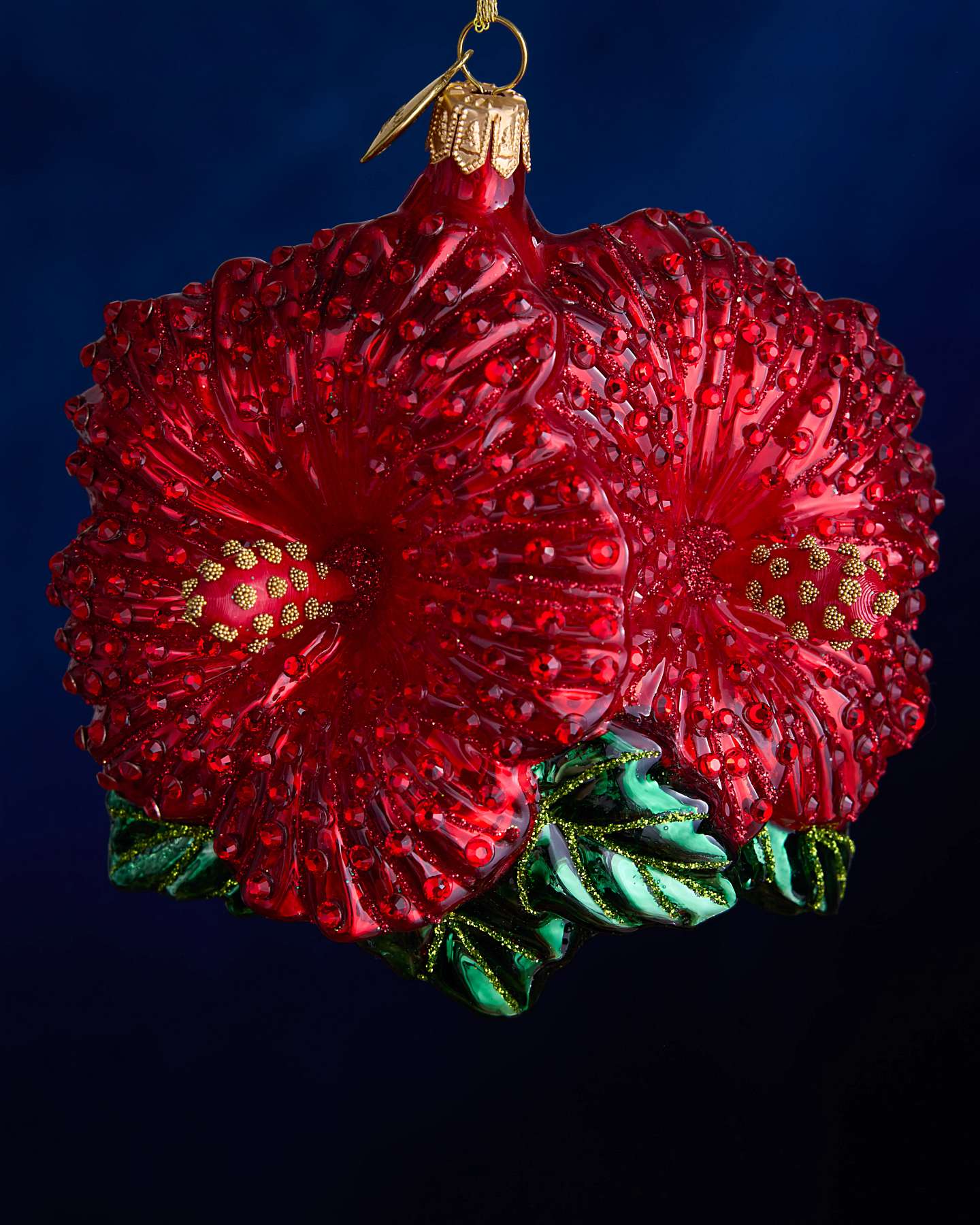 Balsam Hill Studio Red Hibiscus Ornament Featuring Crystals by Swarovski®