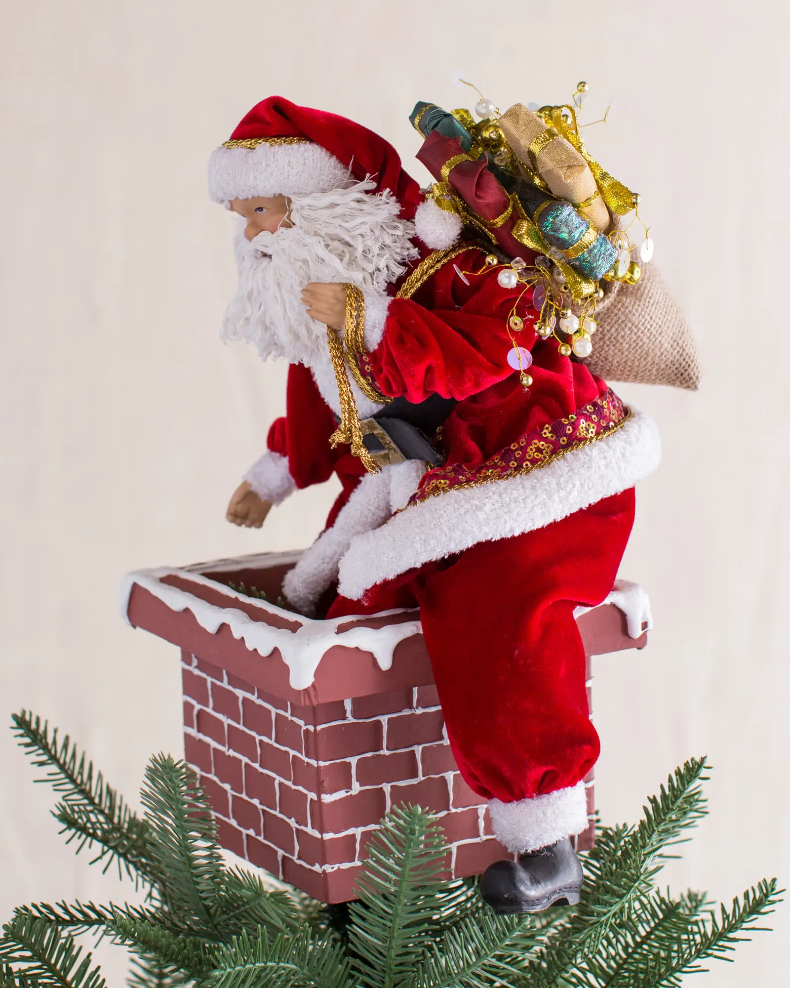 Standing Or Sitting Exceptional Stunning Jolly SANTA Christmas ORNAMENT 