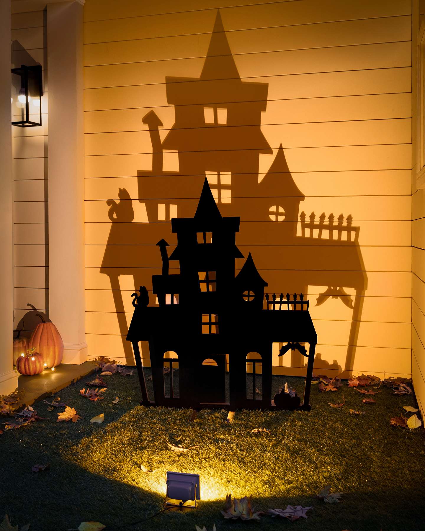 Balsam Hill Outdoor Illuminated Spooky Manor Halloween Silhouette Display