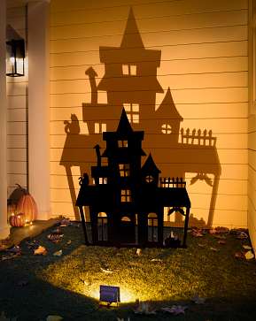Outdoor Illuminated Spooky Manor Silhouette Outdoor Illuminated Spooky Manor Silhouette