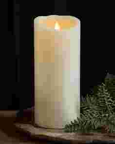 9in Miracle Flame LED Wax Pillar Candle by Balsam Hill SSC 30