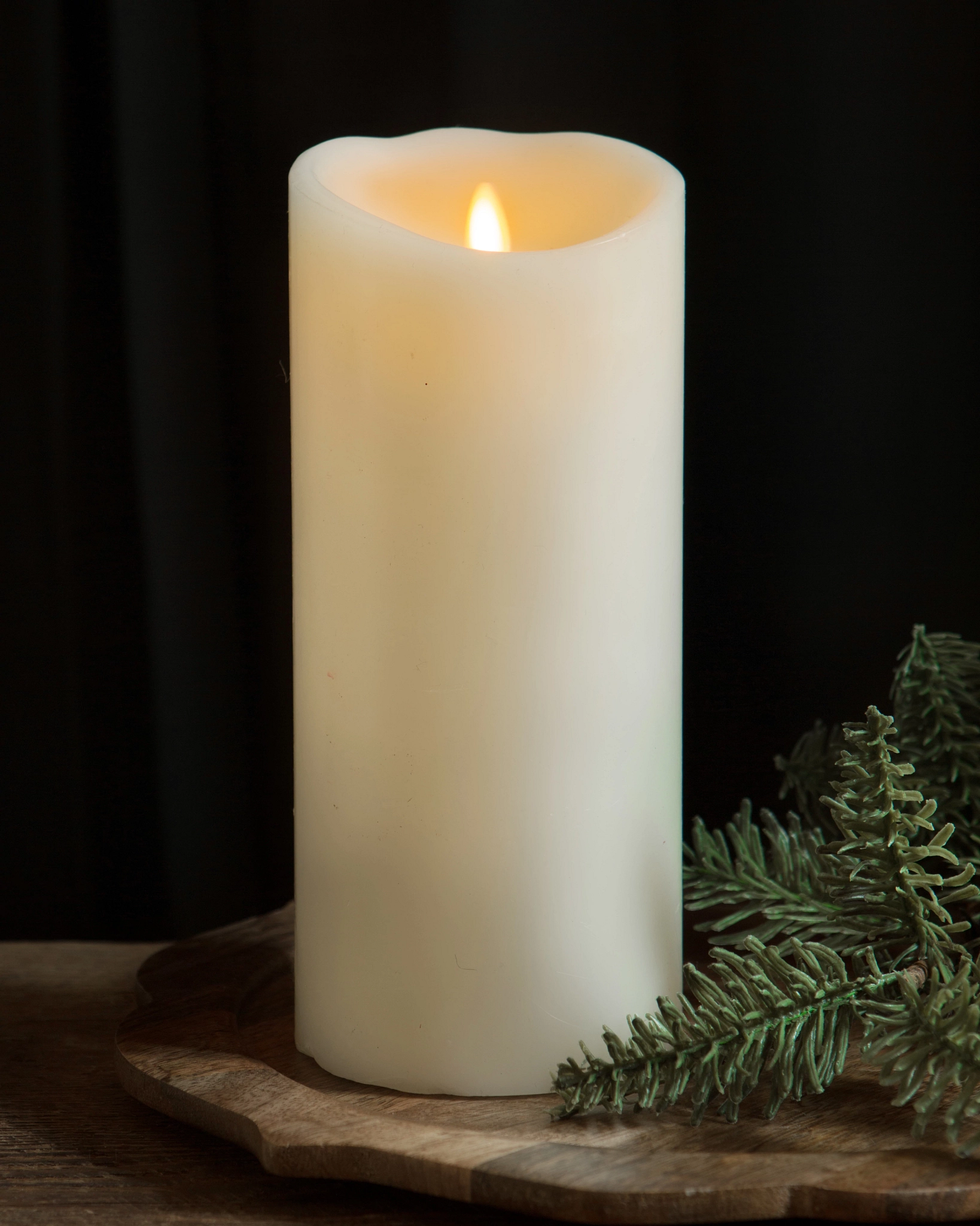 Miracle Flame LED Wax Pillar Candle Balsam Hill