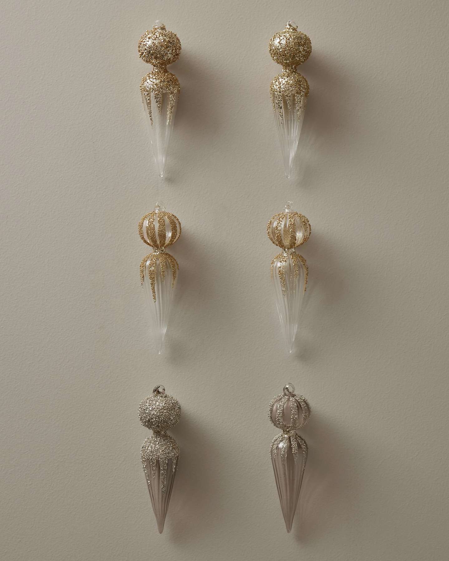 Roaring Twenties Glass Finial Ornaments, Set of 6