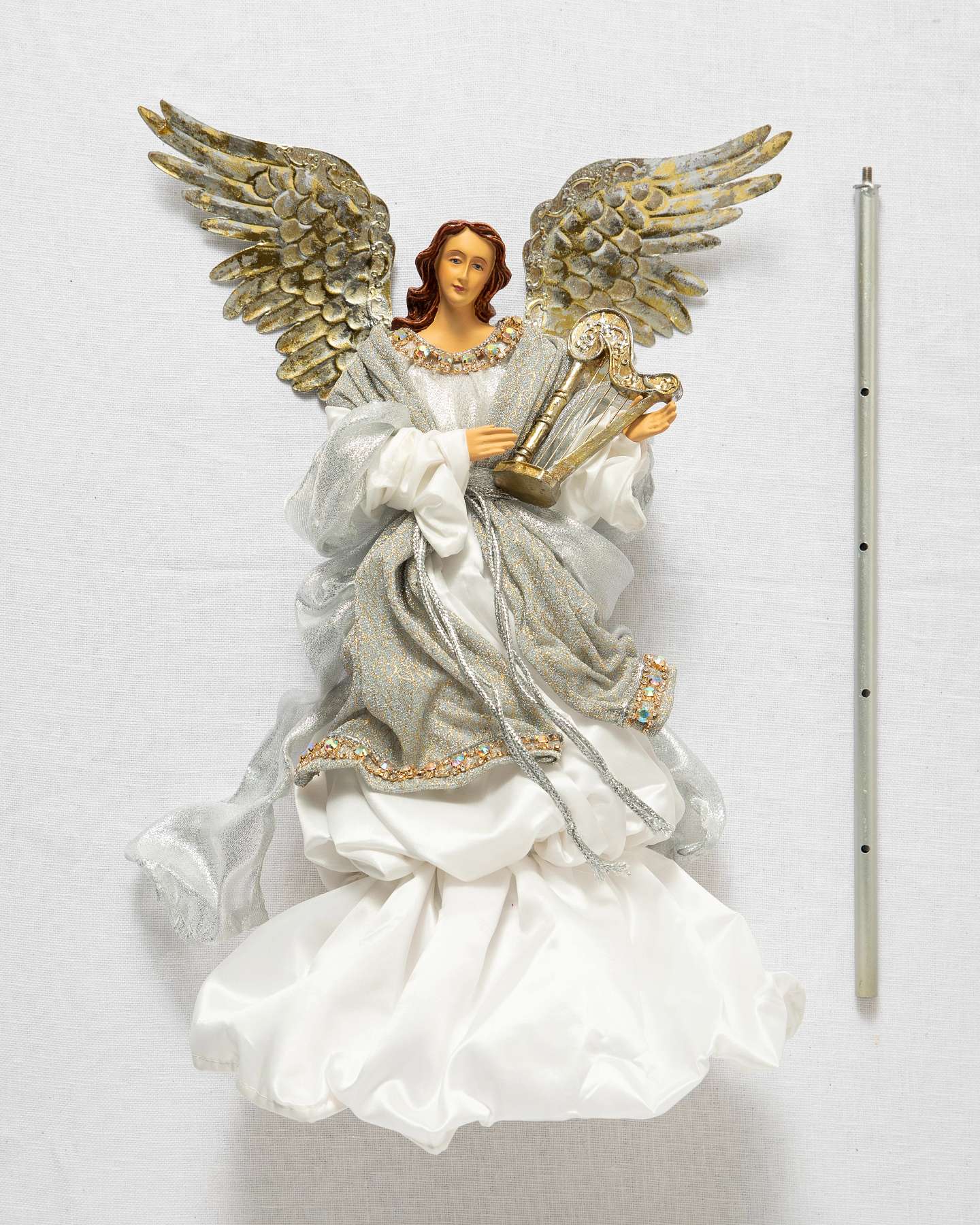 Balsam Hill Silver Angel Tree Topper Delicate Christmas Guardian