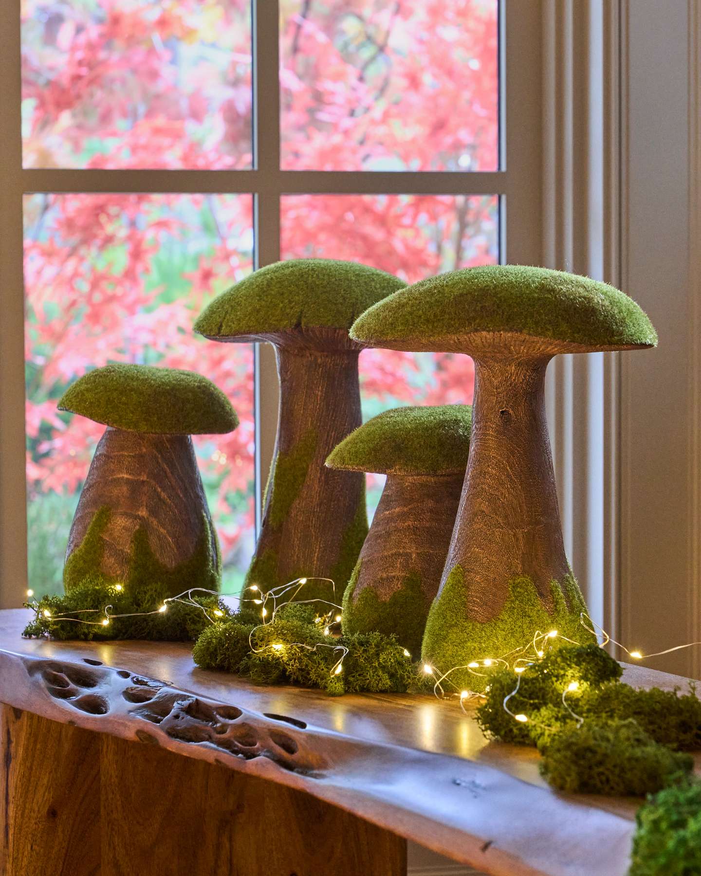 Mossy Mushrooms Set of 4 by Balsam Hill SSC 10