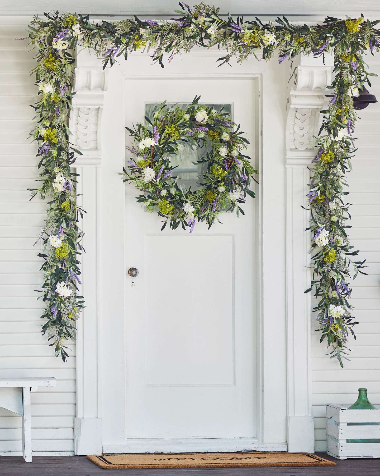 Balsam Hill French Market Artificial Flower Arrangement Lifestyle Front Porch Display