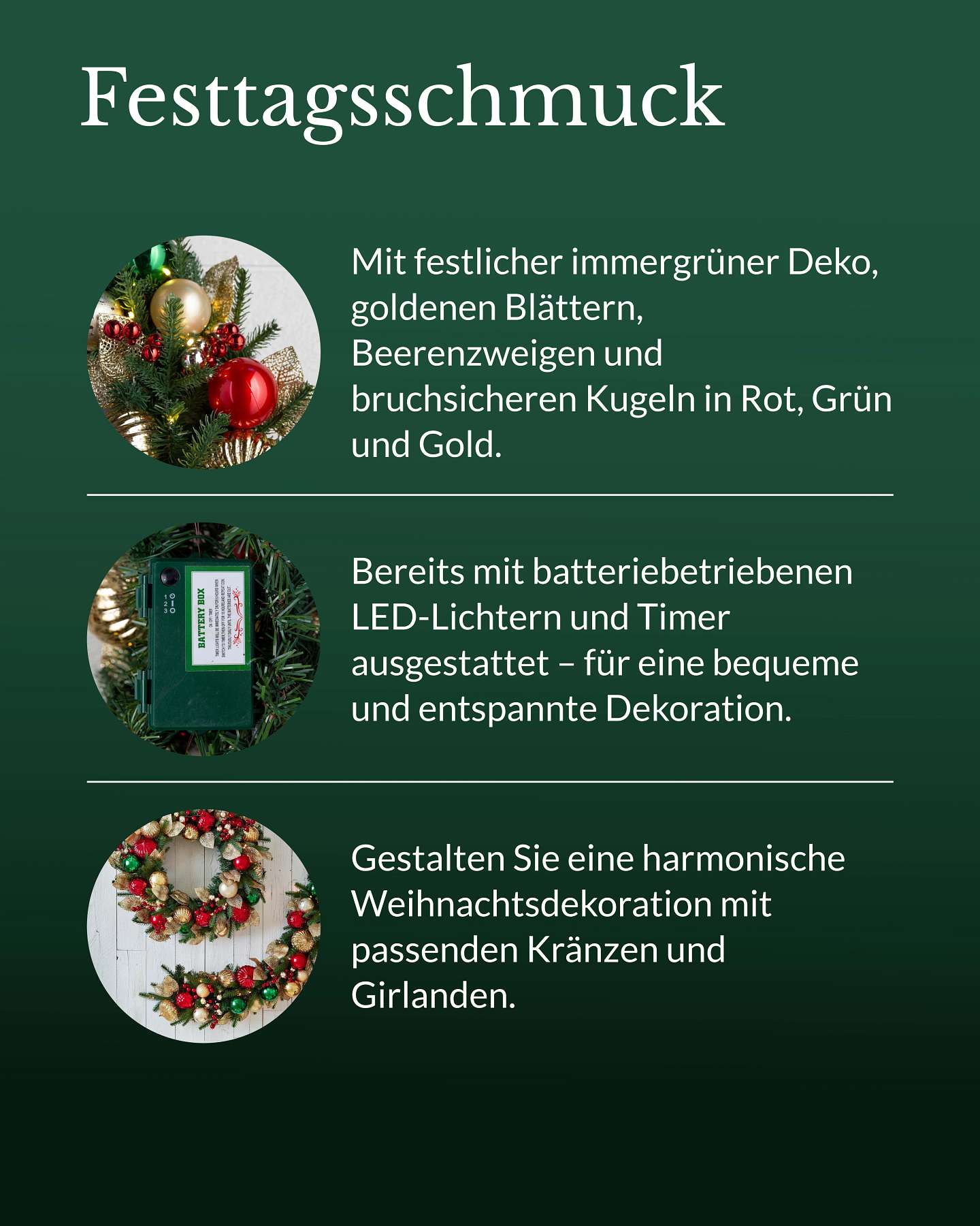 Girlande Festtagsschmuck für den Außenbereich