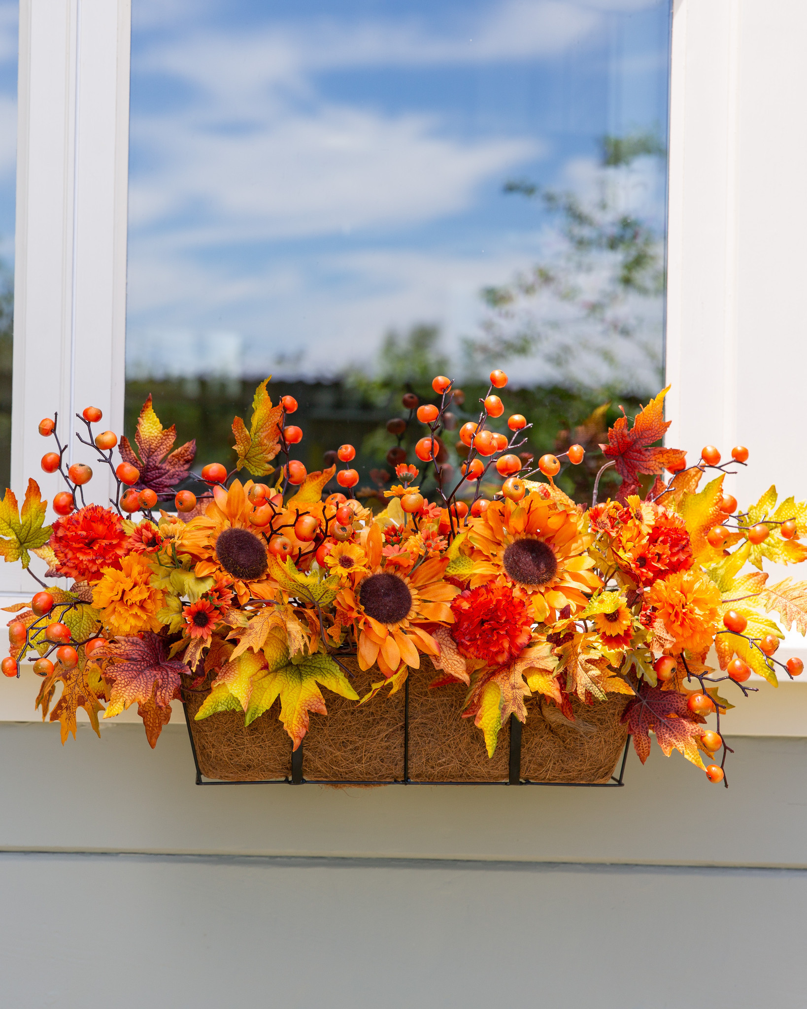 Outdoor Sunburst Mums Artificial Fall Foliage Balsam Hill
