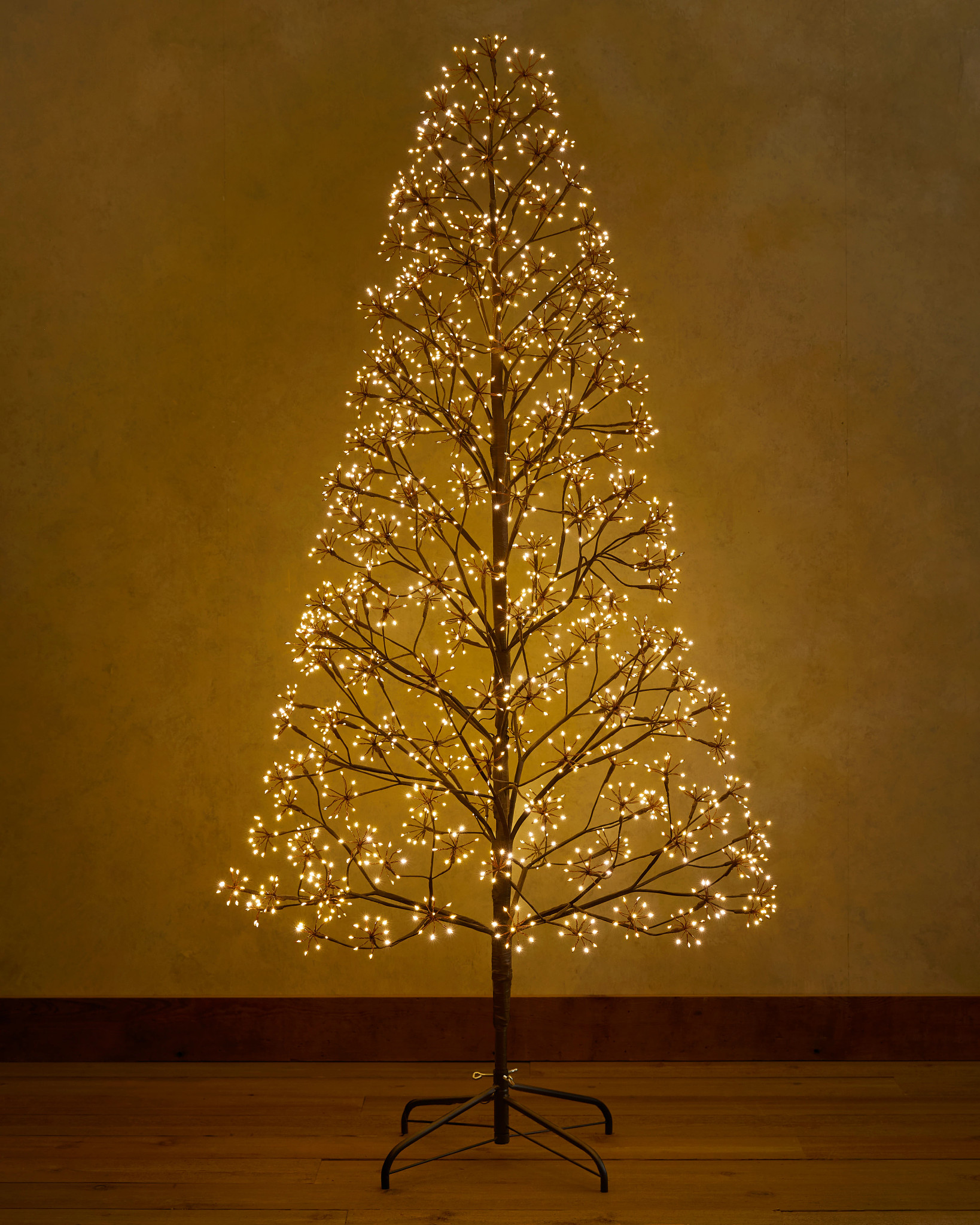 Brown Outdoor Lit Cluster Fairy Starburst Tree