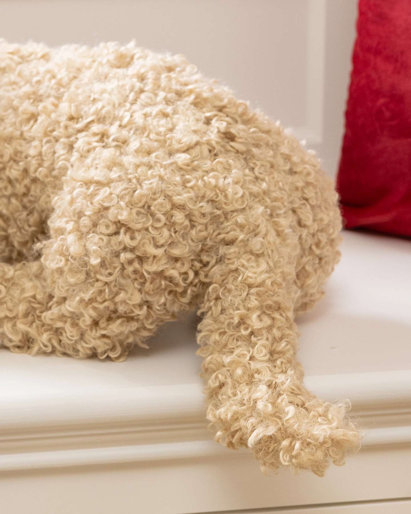 Balsam Hill Faux Sherpa Doodle Dog Tail Closeup