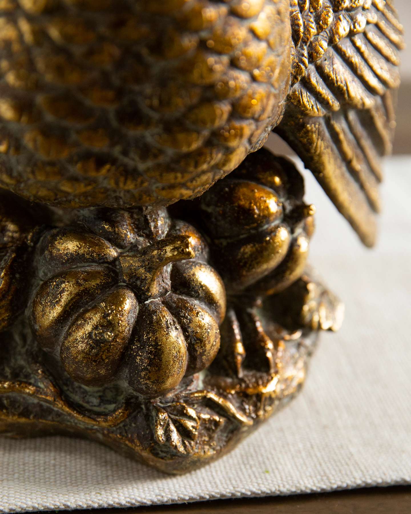 Balsam Hill Bronzed Tabletop Turkey Pumpkin Closeup